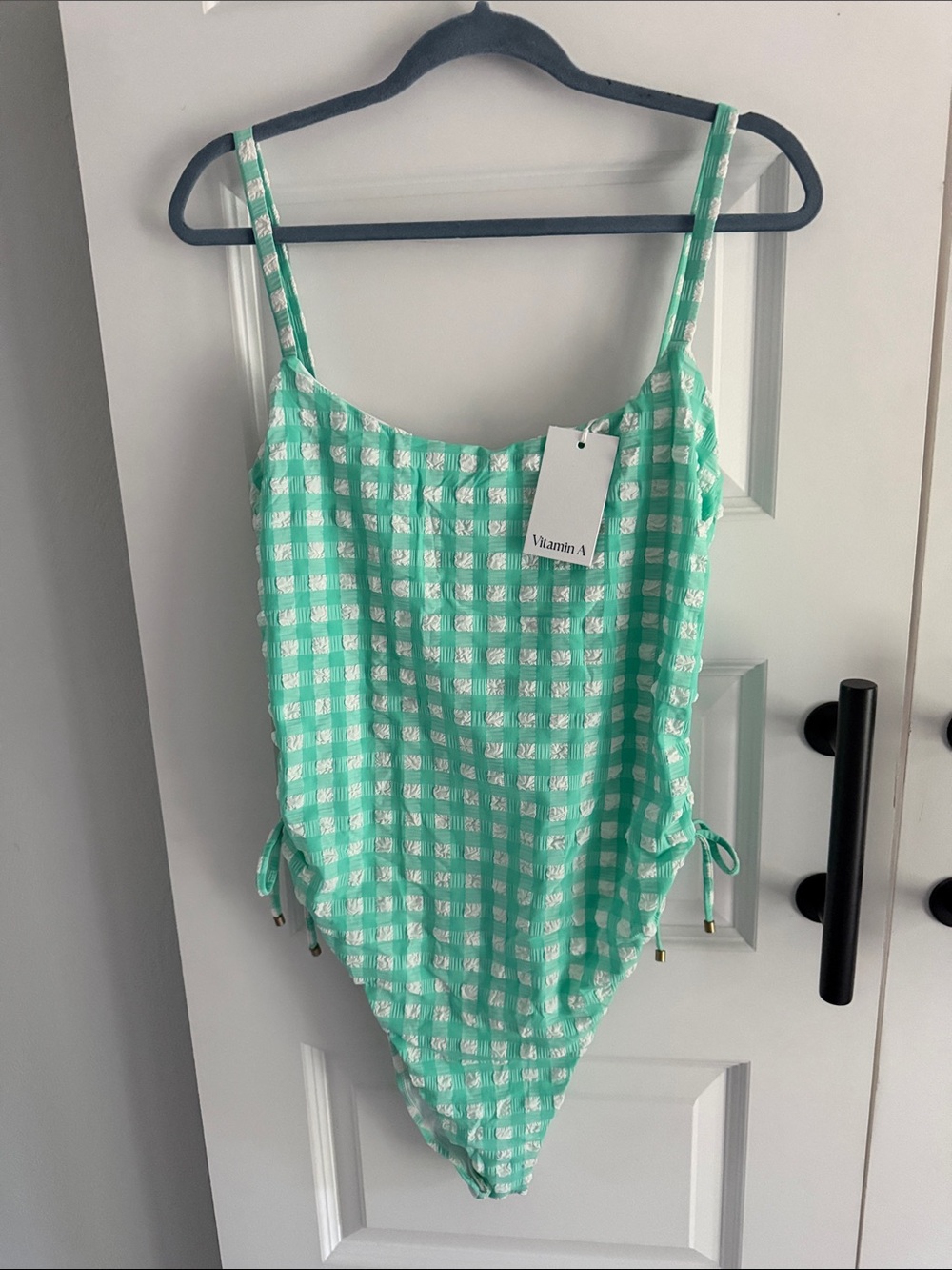 Vitamin A Mint Check One-Piece Swimsuit XXL